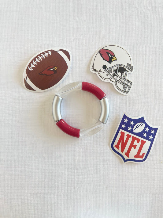 Red & Matte Silver Lola | Gameday Stacker